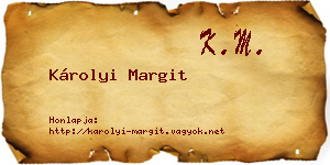 Károlyi Margit névjegykártya