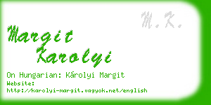 margit karolyi business card
