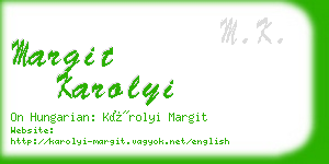 margit karolyi business card